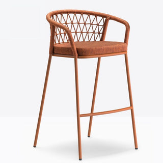 Pedrali Panarea 3678 stool with cushion for outdoor use Pedrali Terracotta TE - Buy now on ShopDecor - Discover the best products by PEDRALI design