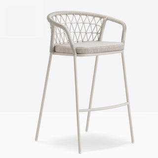 Pedrali Panarea 3678 stool with cushion for outdoor use Pedrali White BI200E - Buy now on ShopDecor - Discover the best products by PEDRALI design