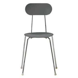 Magis Mariolina polypropylene stackable chair with chromed frame h. 85 cm. Magis Anthracite grey 1420C - Buy now on ShopDecor - Discover the best products by MAGIS design