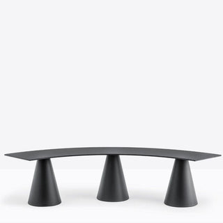 Pedrali Ikon Bench B863_1C black curved bench for indoor use - Buy now on ShopDecor - Discover the best products by PEDRALI design